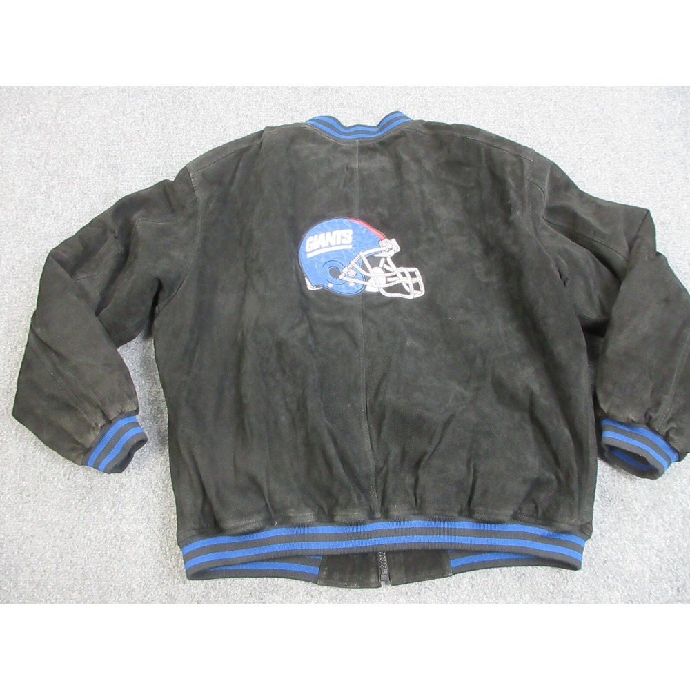 Vintage New York Giants Jacket Mens XL Black NFL Football Leather Pro Player 90s